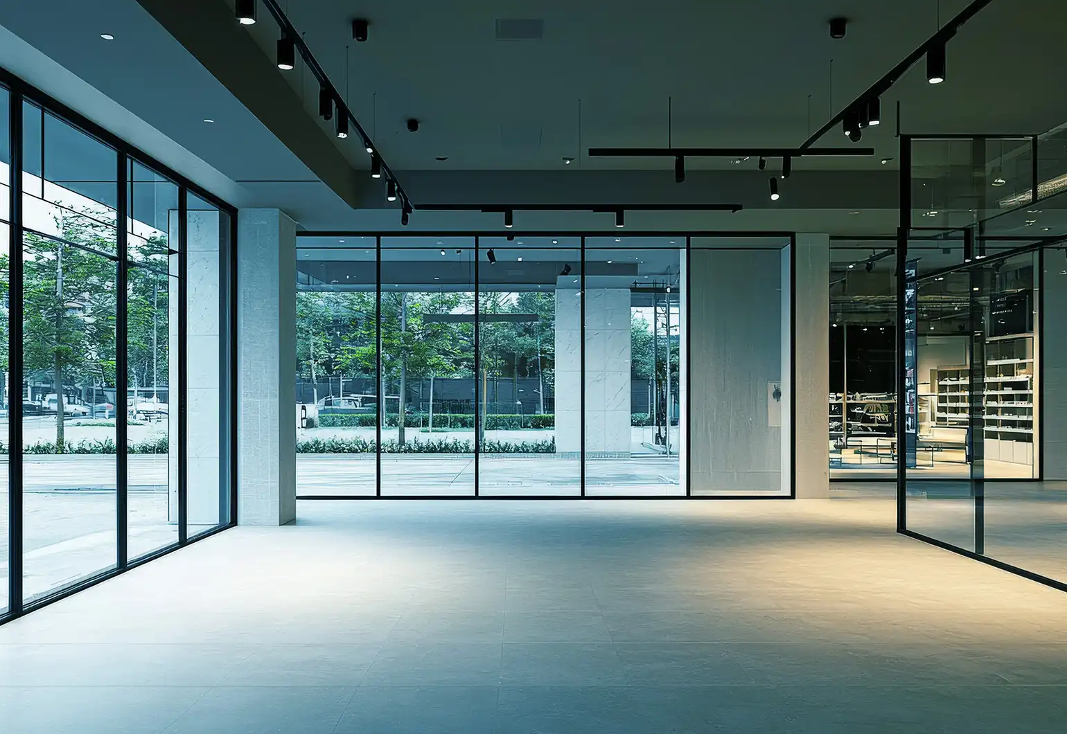 lights reflected on glass