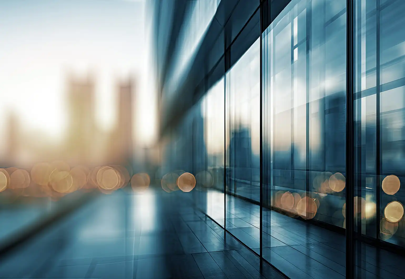 abstract light reflection on glass building